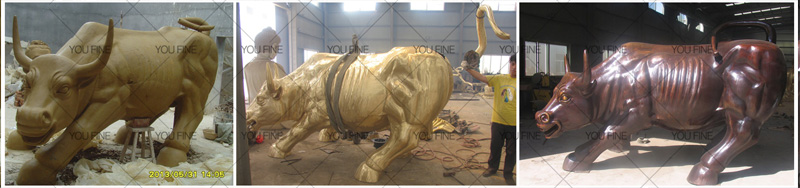 Wall street bull sculpture