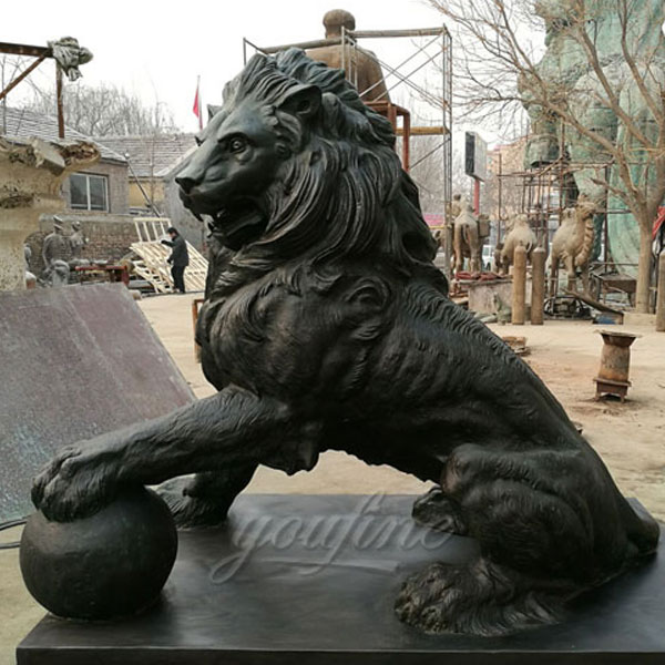 Bronze lion statue