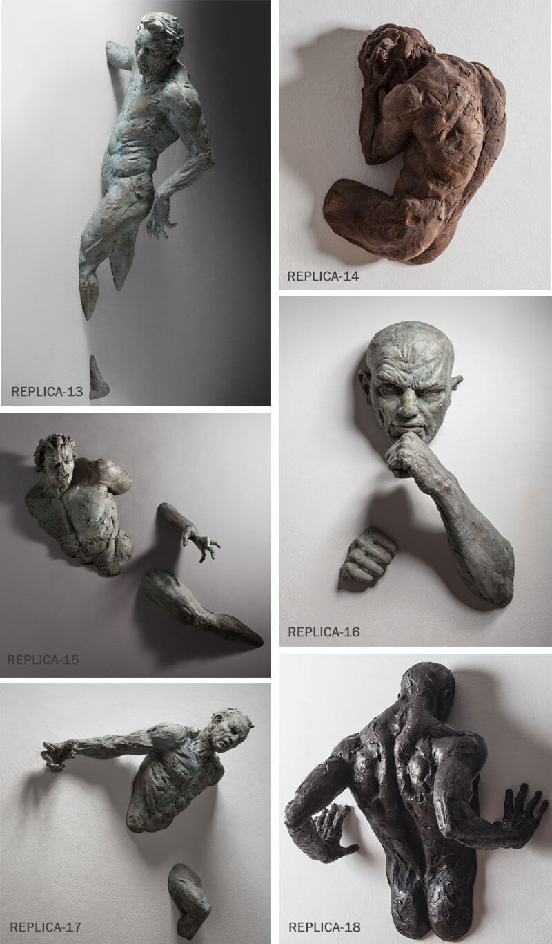 Matteo Pugliese Metal Art Wall Man Bronze Sculpture for sale