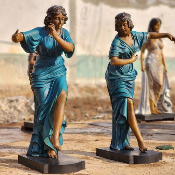 bronze female statues-